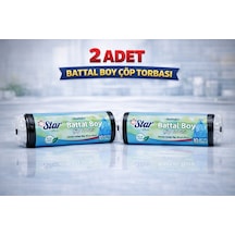 Star Plus Standart Büyük Boy Atık Poşeti 65x80 Cm 10 Adet Dayanıklı Sızdırmaz Atık Torbası 2 Adet