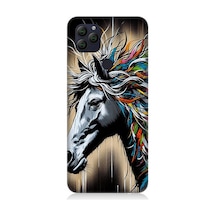 General Mobile Gm 22 Uyumlu Renk Patlamalı At Desenli Silikon Kılıf Çok Renkli