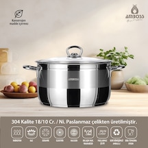 Amboss Saphire Paslanmaz Çelik Cam Kapaklı Derin Tencere - 28 Cm Amboss Saphire Paslanmaz Çelik Cam Kapaklı Derin Tencere - 28 Cm