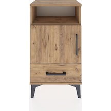 Arges Komodin 3 Raflı Tek Kapaklı 44x30x80 Çam-çam Çam