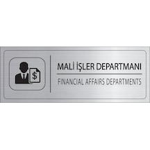 Mayeka Mali İşler Departmanı İsimlik Gümüş Metal Kapı İsimliği Levhası Yönlendirme Tabelası