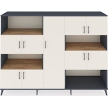 Hyperion Dolap 10 Raflı 9 Kapaklı 220x44x163 Antrasit-aytaşı/çam Aytası/atlas Çam - Antrasıt