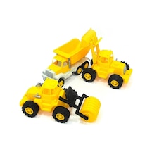 Oyuncak Inşaat Araçları Dozer ve Kepçe Seti 30 CM