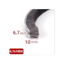 Cam Balkon, Sürgülü Kapı Fitili, Kıl Fitil Taban 6,7 Mm, Yükseklik 10 Mm, Uzunluk 10 Metre 67x1000 Diğer