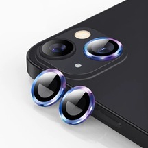 Ally Apple Uyumlu iPhone 13 - 13 Mini 3d Metal Çerçeveli Kamera Lens Koruyucu- 1903 - Renk: Rose Gold