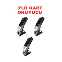 Sr-214 Lcd Em Parmak İzi Kart Şifre Okuyucu Lcd Ekranlı Metal Kasa 125 Khz 3 Adet