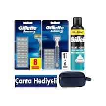 Sensor3 Makine 14 Lü Yedek Tıraş Bıçağı 300 Ml Köpük Seyahat Çantası