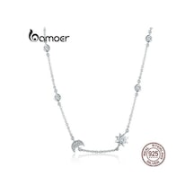 Bamoer 925 Ayar Gümüş Parıldayan Ay Ve Yıldız Zarif Kolye Kolyeler, Seçenekler: Scn272 - 35 - 42 Cm Gümüş Bamoer 925 Ayar Gümüş Parıldayan Ay Ve Yıldız Zarif Kolye Kolyeler, Seçenekler: Scn272 - 35 - 42 Cm Gümüş