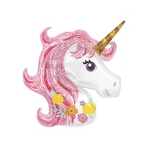 50 Cm Unicorn Temalı Folyo Balon Beyaz