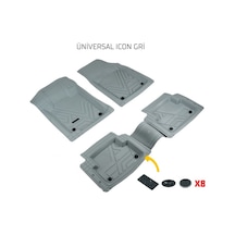 Suzukı Sx4 13-20 Kesilebilir Uyumlu Üniversal İcon Serisi Gri Havuzlu Oto Paspas Takımı