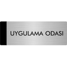Metal Yönlendirme Levhası, Departman Kapı Isimliği Uygulama Odası 10x20 Cm Gümüş Renk