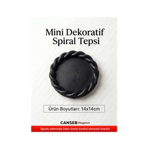 14x14cm - Premium - Siyah - Dekoratif Sarmal Tepsi - El Boyaması İşçilik 14x14cm Ebat