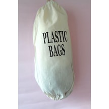 Emtory Home Çift Lastikli Naturel Keten Plastic Bags Baskılı Poşetlik