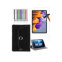 Acer Iconia P10 10.4 Uyumlu Universal Dönerli Standlı Kılıf + Ekran Koruyucu + Kalem Arka Kapak