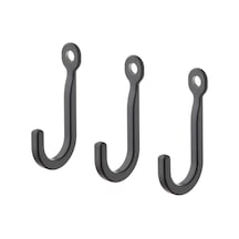 3 Adet Mini Duvar Kancası Ikea 3 Lü Set Duvar Askısı Metal Kanca Siyah