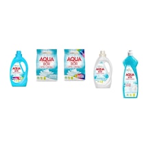 Aquabor Doğal Mineralli Sıvı Renkliler + 4 Kg Beyaz + 4 Kg Renkliler + Sıvı Beyaz + Elde Bulaşık 5 Li Set