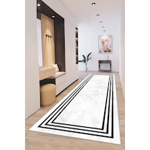 West Home Makinede Yıkanabilir Kaymaz Taban Leke Tutmaz Modern Kesme Yolluk Mutfak Yolluk Halı Yolluk Wh 413 White Yolluk