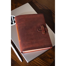 Kişiye İsme Özel Hakiki Deri A5 Defter / Ajanda Rose