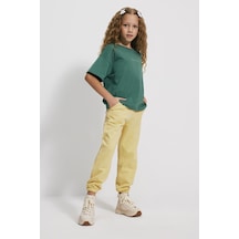 Kids Girl Ön Dikişli Loose Fit Sarı Jogger Sarı
