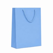 Açık Mavi Lüks Karton Çanta 26x40x8 Cm Pakette 10 Ad