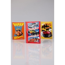 Yeni Sezon Lisanslı Hot Wheels Spırallı A6 Çizgili Not Defteri / Bloknot Ahşap