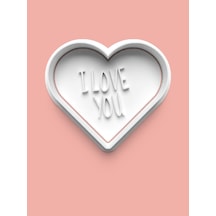 I Love You Yazılı Kalp Kurabiye Kalıbı Ve Şeker Hamuru Kalıbı