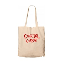 Cannibal Corpse Logo Krem Kanvas Bez Çanta Krem