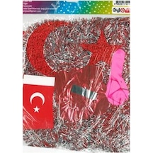 Paket Süs Takım Okul  1 çıtalı bayrak 1 balon 1 akordiyon,1 ayyıl