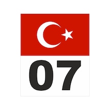 Türk Bayrağı Ve Numara Sticker 01921