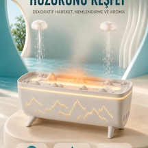 Dekoratif Hava Nemlendirici Ve Aromaterapi Difüzörü 280 Ml Yağmur Efektli Renkli Led Işıklı