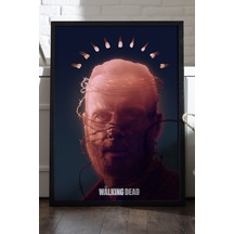 The Walking Dead Rick Grimes Siyah Ahşap Çerçeveli Poster, Dizi Duvar Tablosu