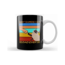 Best Siamese Cat Dad Ever Kedi Kupa Bardak Porselen Karışık