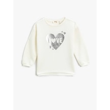 3SKG10015AK Koton Kız Çocuk Sweat EKRU Ekru