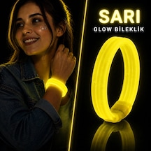 Sarı Kalın Glow Bileklik Kırılarak Yanan Parti Ve Festival Bilekliği
