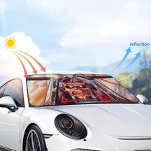 Goldenqian I-ıron Maıden Araba Pencere Ön Cam Kapak Güneş Gölge Otomatik Güneşlik Araba Kapakları Araba Güneş Koruması Z10