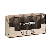 Suntek Mutfak Tezgahı Alet Tutucu Kaşık Çatal Düzenleyici Ahşap Rengi