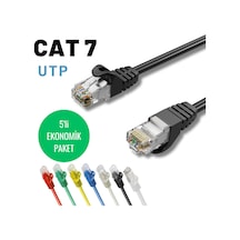 5 Adet 5 Metre Siyah Irenıs Cat7 Ethernet Network Lan İnternet Kablosu