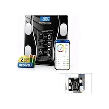 Bluetooth - Vücut Analizli Dijital Baskül Terazi Tartı 180kg/50g Yağ -su -kas Oran -bmı 5468 Çok Renkli