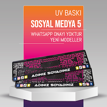 Sosyal Medya 5 Plakalık, 2 Adet Premium Uv Baskı, Plakalıkhane