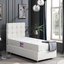 Setaymobilya Baza, Duke Krem Tek Kişilik Baza + Başlık+ Ortopedik Yatak