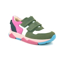 Rakerplus Hakiki Deri Yeşil Pembe Çocuk Sneakers Spor Ayakkabı Yeşil