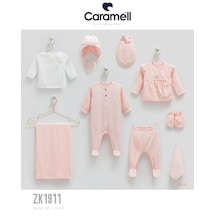 Caramell Barbosa %100 Pamuk Kız Bebek Yenidoğan 10'lu Hastane Çıkışı 56-62cm Zk1911 Yeni Sezon 2025 Pembe