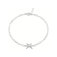 Brezza Lusso Jewelry Yıldız Figürlü 925 Ayar Zirkon Taşlı Zincir Kadın Gümüş Bileklik Gümüş