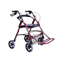 Comfort Tage Ayak Pedallı Rolatör Aluminyum Rolatör 4 Tekerli Yürüteç Rollatör Lüx Oturaklı