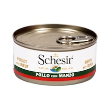 Schesir Tavuk Fileto ve Sığır Etli Konserve Yetişkin Köpek Maması 150 G