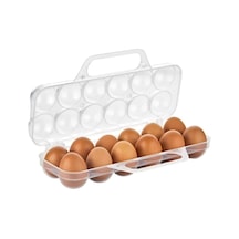 Saplı 12'li Yumurta Taşıma Kutusu, Plastik Buzdolabı İçin Yumurtalık Pikniklik Pratik Yumurta T Şeffaf