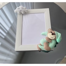 Bebek Odası Çerçeve Aylı Ayıcık Mint