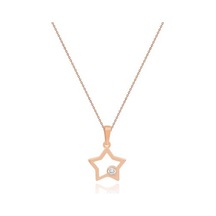 Diamond Line-Gülaylar - Pembe Altın 14 Ayar Yıldız Kolye N11.25059