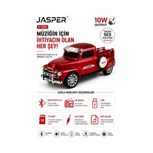 Jasper Jpr-1501 Kırmızı 10w Bluetooth Hoparlörlü Retro Kamyon Tasarım Fm Radyo, Usb, Tf Kart, Aux Ve Mp3 Çalar