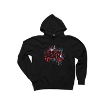 Linkin Park Graphic Design Siyah Fermuarlı Kapşonlu Sweatshirt Siyah